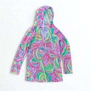 Lilly Pulitzer Megan Terrycloth Hooded Swimsuit Coverup Top Size Small